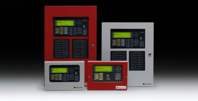 Axis AX fire alarm system family in grey and red